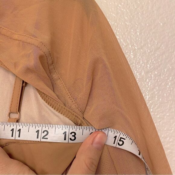 WEISSMAN Balera Dance Costume long Flounce Sleeve Romper MJ11781 tan Child LC - Picture 9 of 11